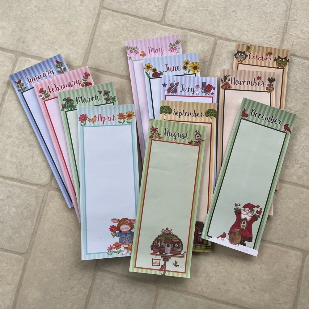 Seasonal Monthly Magnetic Notepad Set